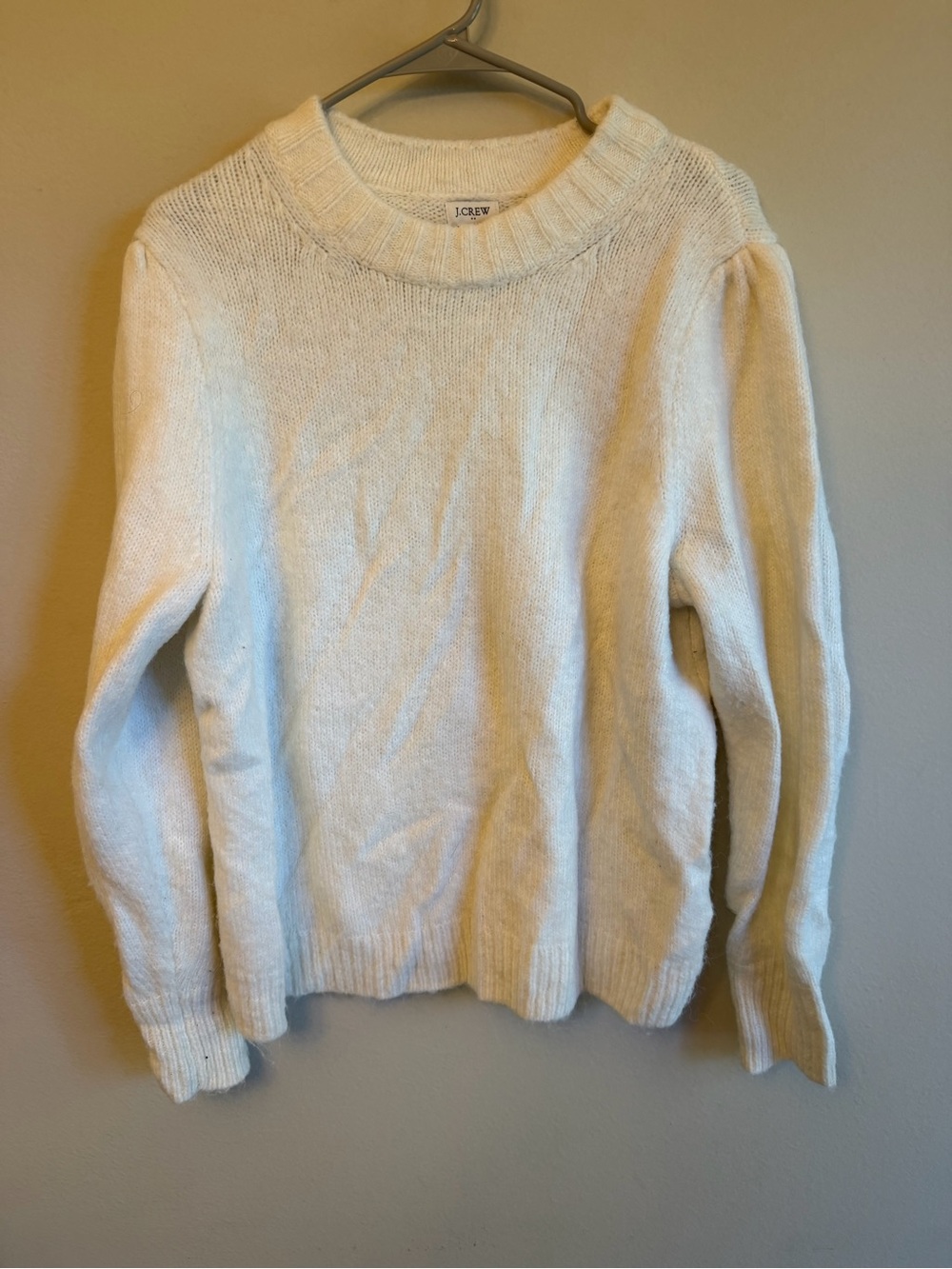 J. Crew Ivory Crewneck Knit Sweater